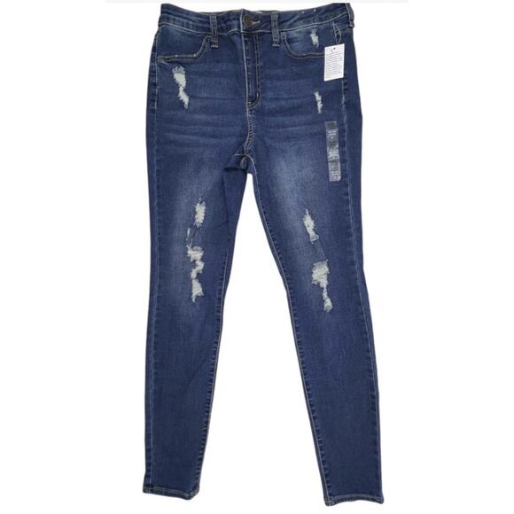 NWT SO Jeans High Rise Stretch Denim 30/29 Dark Wash Jegging Size 13 - Picture 1 of 10